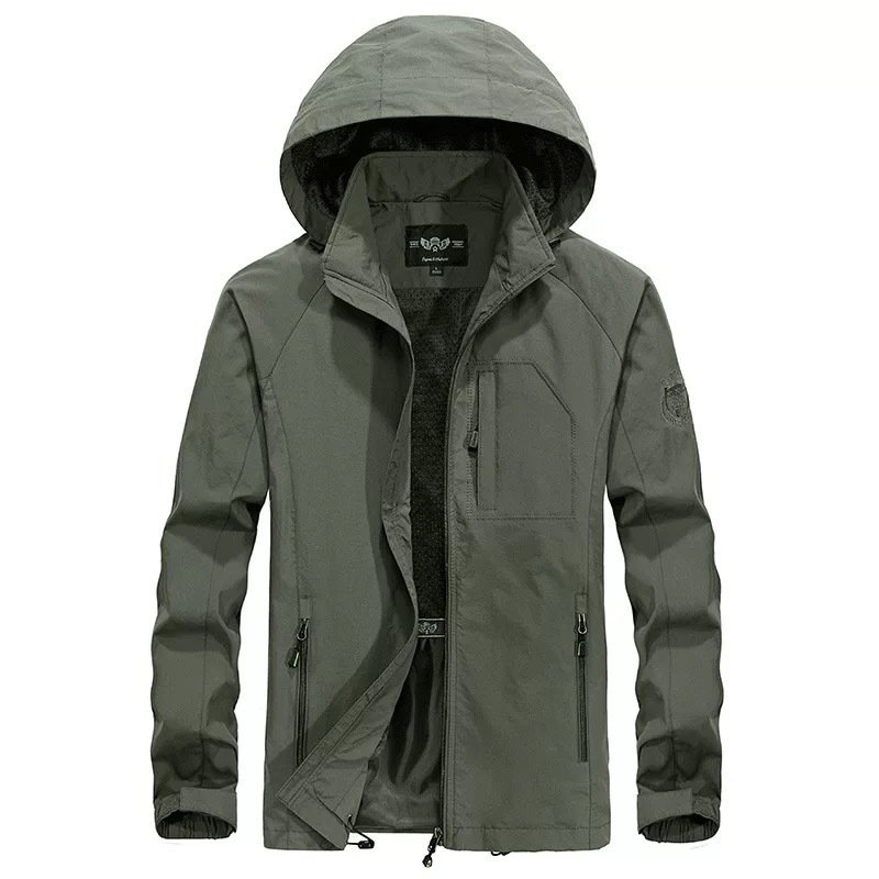 RTS Men's Hooded Outdoor Cycling Hiking Breathable Windbreaker Men jacket thin jacket hood waterproof mountaineering clothing