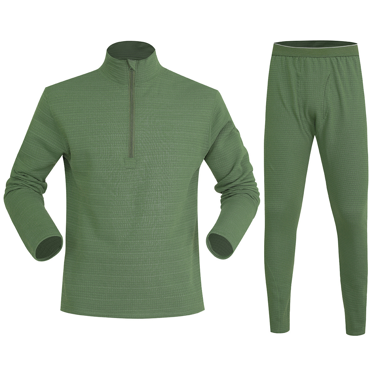 Men's Long Plaid Fleece Outdoor Thermal Underwear Factory's Cheap Price for Hiking Clothing