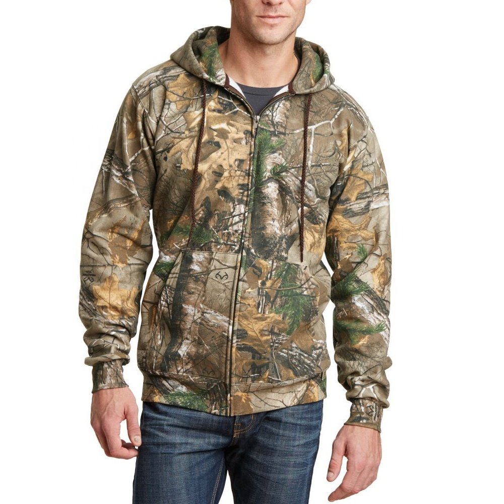 Wholesale Custom Men's Real Tree Printed Camo Hunting Jungle Printed Camping Forest Cotton Men's Hoodies & Sweatshirts