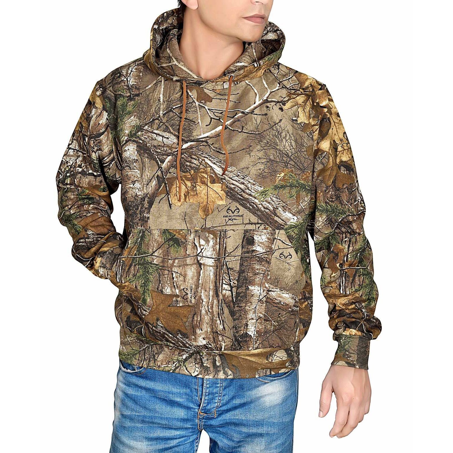 Wholesale Custom Men's Real Tree Printed Camo Hunting Jungle Printed Camping Forest Cotton Men's Hoodies & Sweatshirts