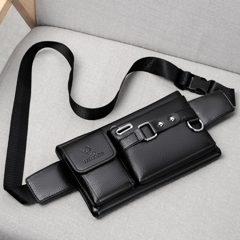 Men's bag wholesale men's sports waist multi-functional outdoor pu crossbody riding men