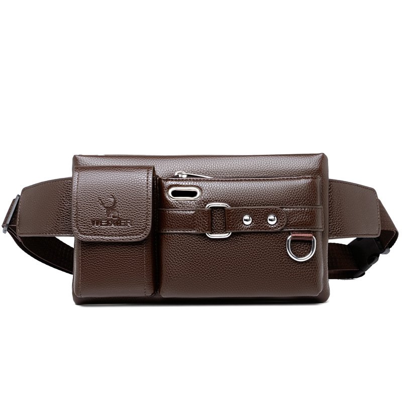 Men's bag wholesale men's sports waist multi-functional outdoor pu crossbody riding men