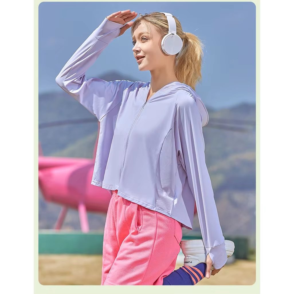 Long Sleeve UV Sportswear Unisex UPF 50+ Sun Protection Hoodie with Pockets for Hiking Outdoor