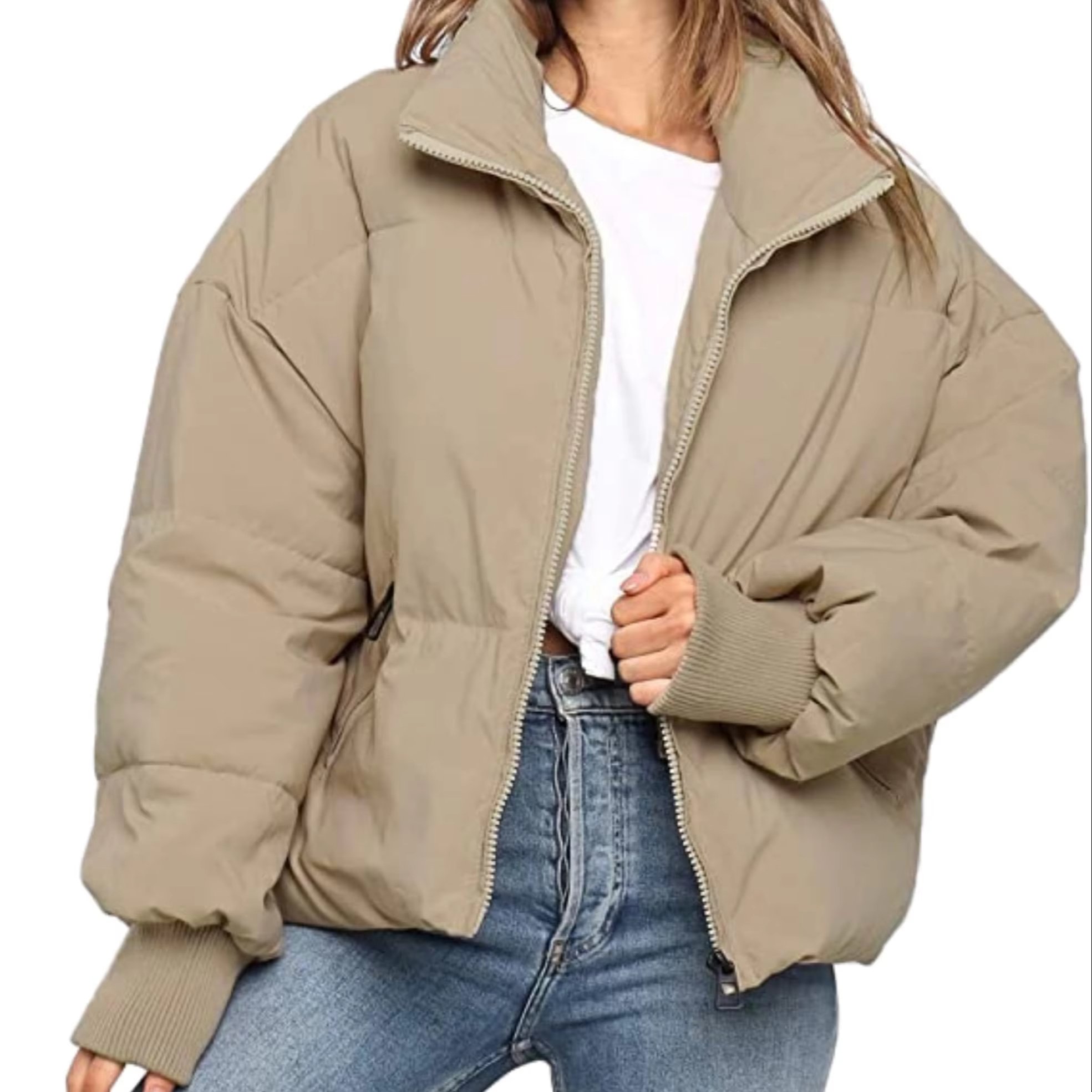 Womens winter Coat Soft Shell Jacket Loose Slim Warm Bread Clothing Cotton Padding Short Lazy Coat