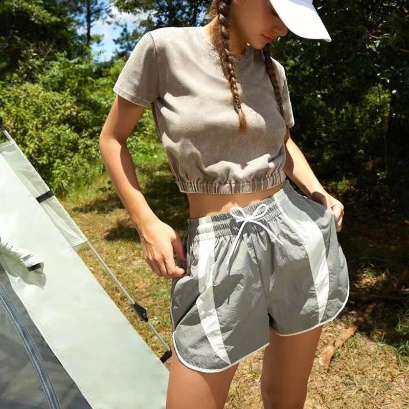 new styles 230gsm 100%cotton vintage washed short sleeve suitable crop tops outdoor hiking activities t shirt for women