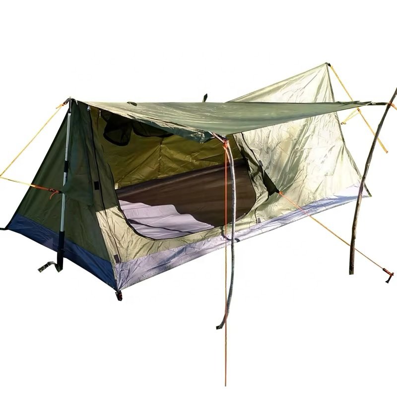 Single-Person Shelter for Hiking and Backpacking Olive Green Waterproof Trekking Pole Tent