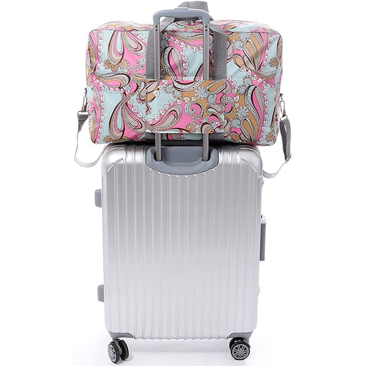 Custom Travelling Duffle Bag Foldable Luggage Suitcase Sport Gym Hiking School Designer Waterproof Polyester Light Weight Women