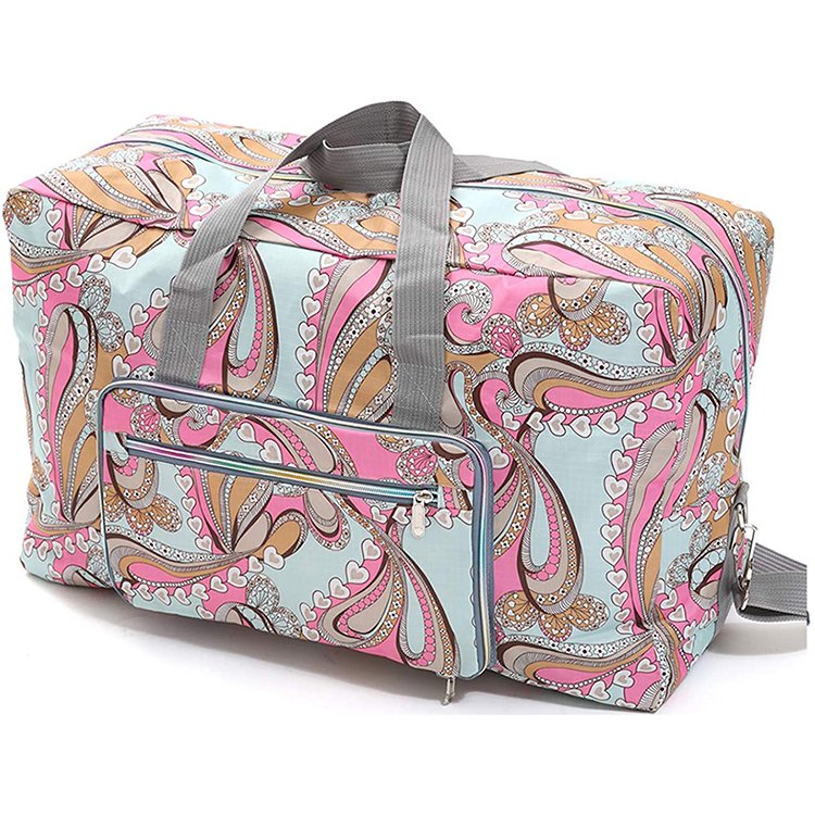 Custom Travelling Duffle Bag Foldable Luggage Suitcase Sport Gym Hiking School Designer Waterproof Polyester Light Weight Women
