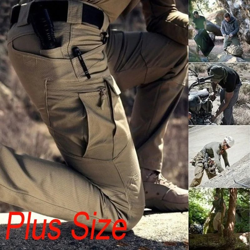 Plus Size Men's Pants Multiple Pocket Urban Trousers Men Slim Cargo Pants Streetwear fashion Stylish Trendy