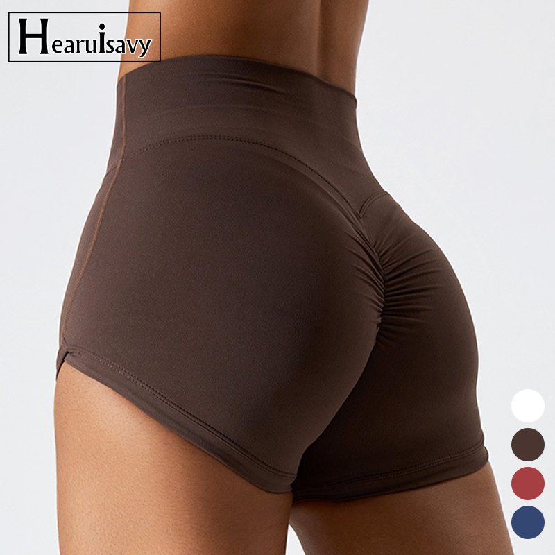 HEARUISAVY Butt Lift Yoga Shorts High Waist Scrunch Butt Fitness Sports Running Biker Shorts Workout Activewear For Women
