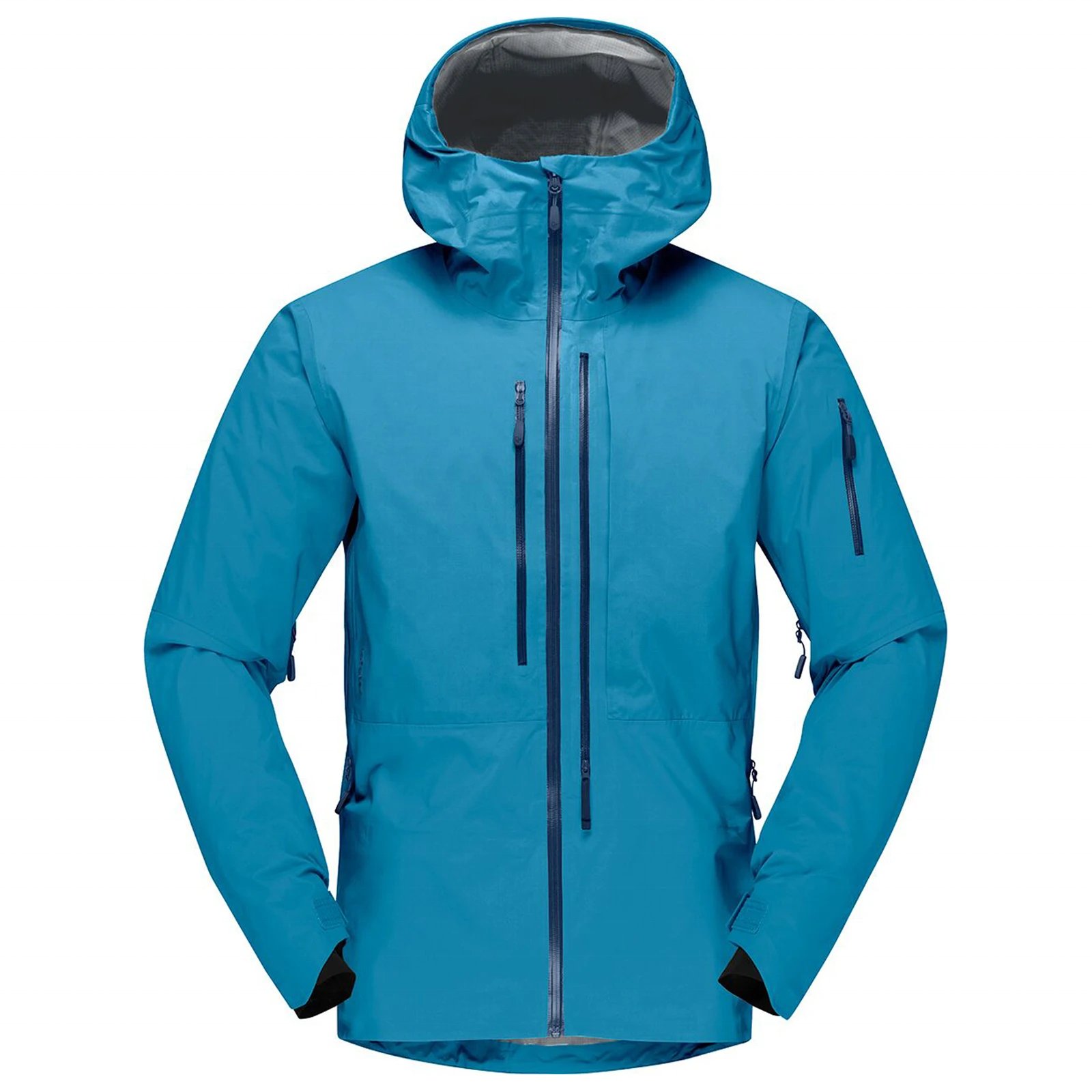 Custom outdoor men water resistant hiking jacket windproof waterproof mountain jackets full zip windbreaker breathable rain coat