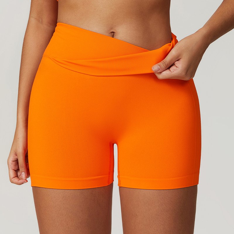 Summer Women Gym Quick Dry Sports Fitness Yoga Short Peach Lift Hip Seamless Skinny Shorts Running High Waisted Sports Shorts