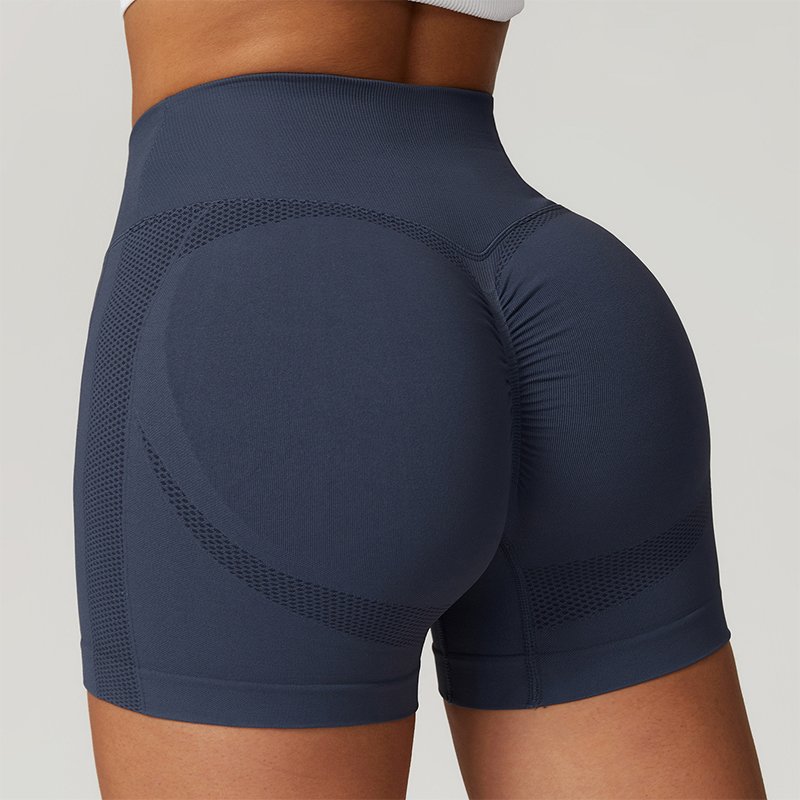 Summer Women Gym Quick Dry Sports Fitness Yoga Short Peach Lift Hip Seamless Skinny Shorts Running High Waisted Sports Shorts