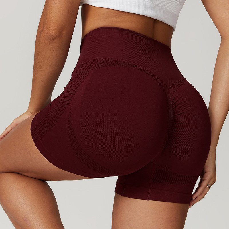 Summer Women Gym Quick Dry Sports Fitness Yoga Short Peach Lift Hip Seamless Skinny Shorts Running High Waisted Sports Shorts