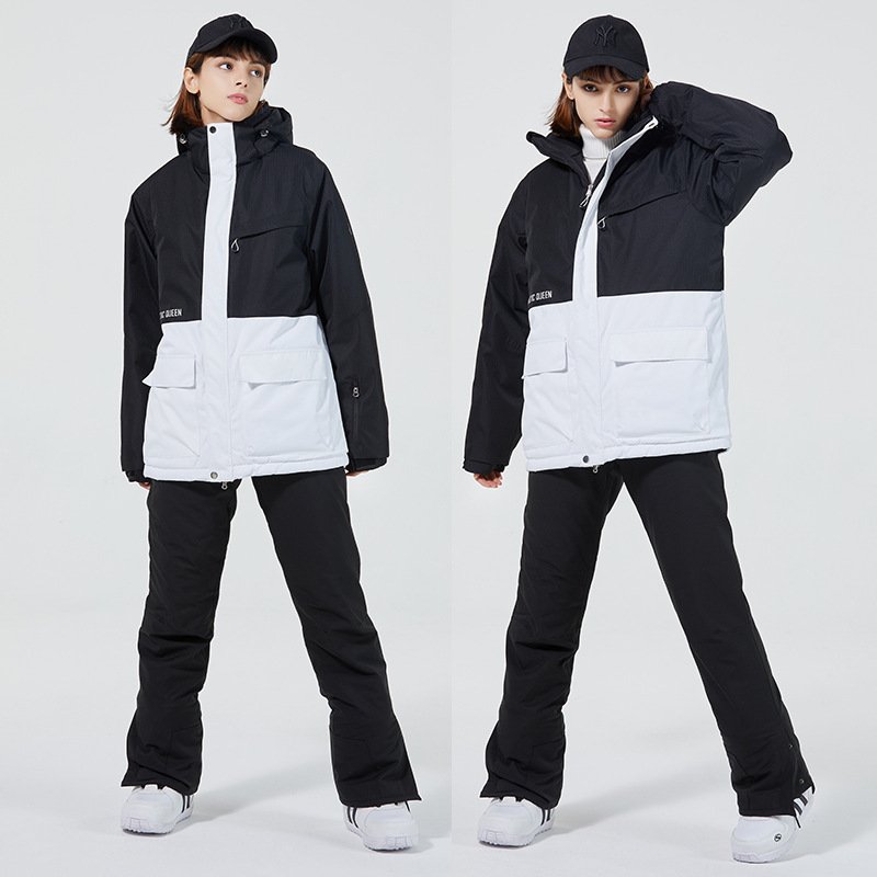 One Pieces Windproof Ski Wear Suit Waterproof Hooded Snowboard Jumpsuit For Snow Sports