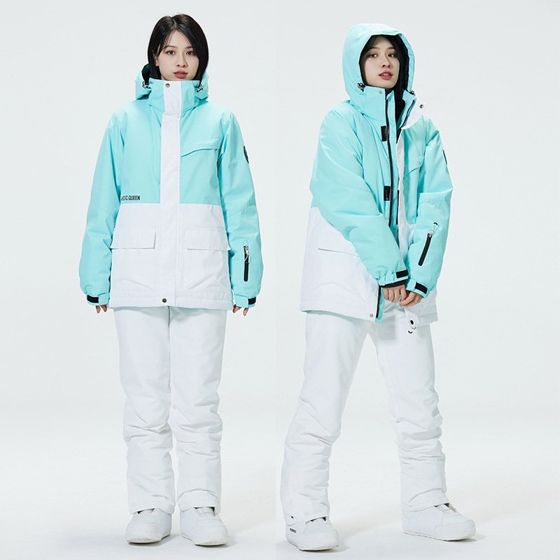 One Pieces Windproof Ski Wear Suit Waterproof Hooded Snowboard Jumpsuit For Snow Sports