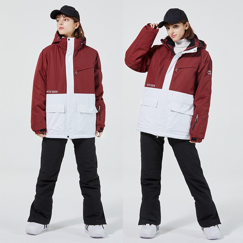 One Pieces Windproof Ski Wear Suit Waterproof Hooded Snowboard Jumpsuit For Snow Sports