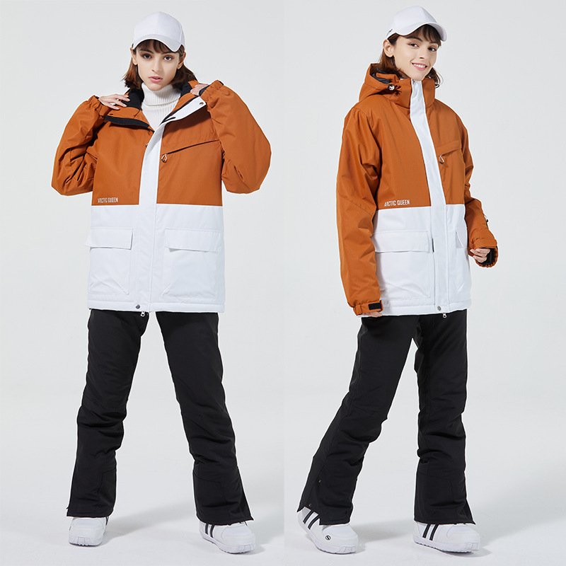 One Pieces Windproof Ski Wear Suit Waterproof Hooded Snowboard Jumpsuit For Snow Sports
