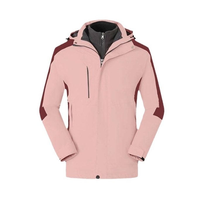 OEM custom winter puffer 3 in 1 down jacket outdoor waterproof windbreaker jackets lined detachable lightweight down jacket