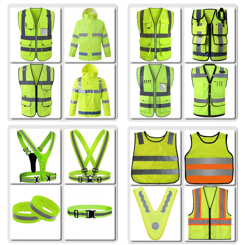 Mingrui Factory Wholesale Custom Logo Worker Reflective Safety Vest Ce Standard Reflective Clothing Reflective Vests 4 Pockets