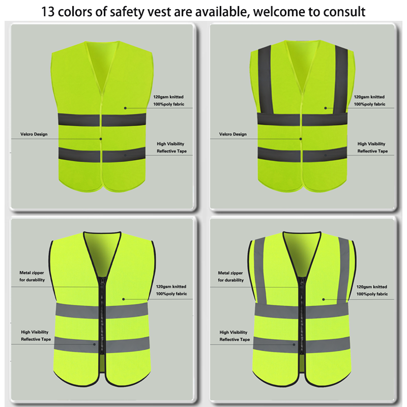 Mingrui Factory Wholesale Custom Logo Worker Reflective Safety Vest Ce Standard Reflective Clothing Reflective Vests 4 Pockets