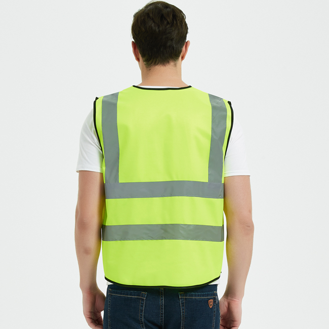 Mingrui Factory Wholesale Custom Logo Worker Reflective Safety Vest Ce Standard Reflective Clothing Reflective Vests 4 Pockets