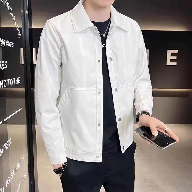 Spring and autumn personality denim jacket male Korean style ripped denim clothing trend social guy rivet jacket coat