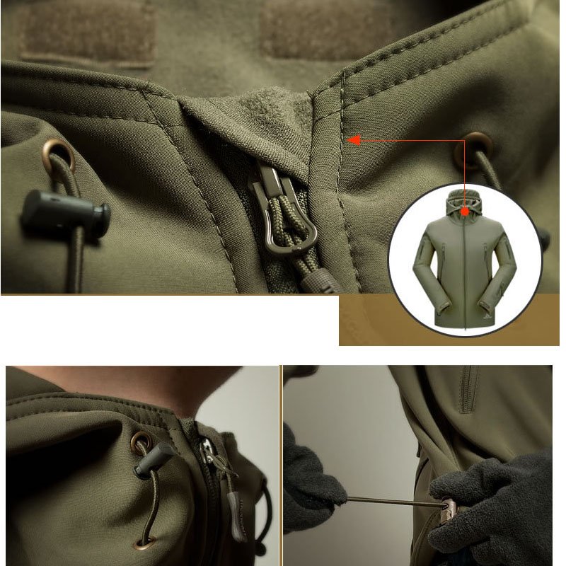 Waterproof Multi-Pocket Tactical Jacket Outdoor Soft Men's Autumn And Winter Fleece Warm Mountaineering Suit Uniform Jacket
