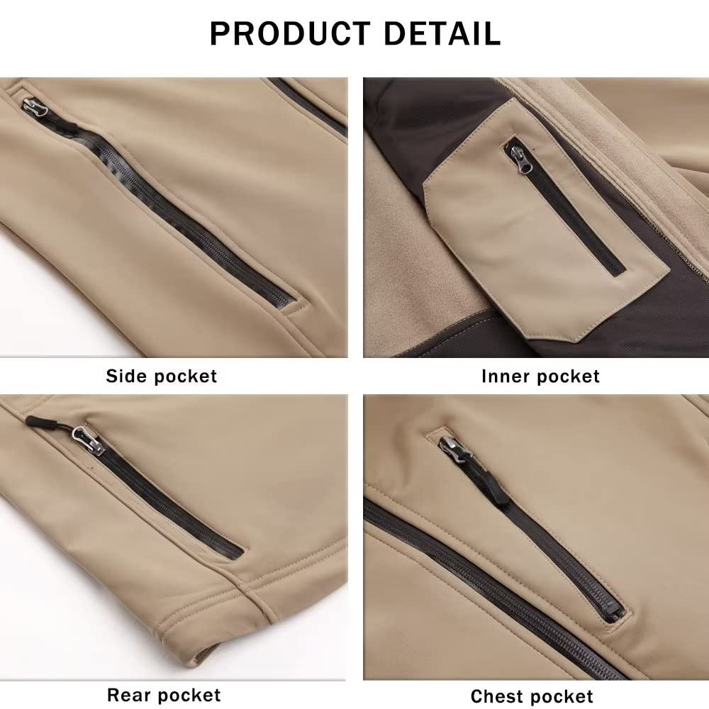 Custom Clothing Windbreaker Winter Soft shell Water Resistant Fleece Lined Jackets Mens Hiking Tactical Waterproof Jacket Coat