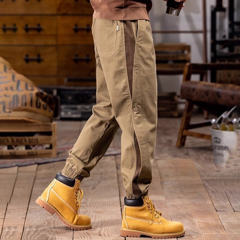 Direct Delivery In Stock Men'S Multiple Pockets Trousers Work Outdoor Techwear Hiking Pantalons Homme Khaki Casual Cargo Pants