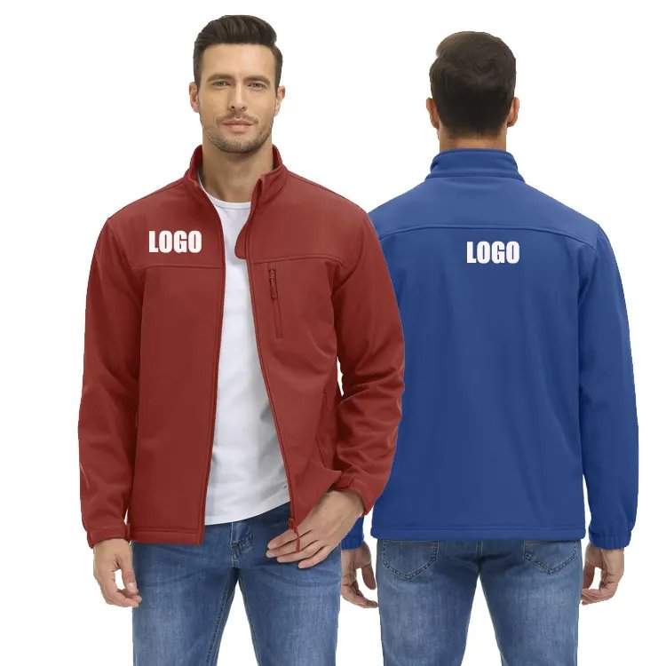 Windbreaker Custom Men's Lightweight Fleece Windproof Working Coat Soft Shell Waterproof Hiking Outdoor Jacket