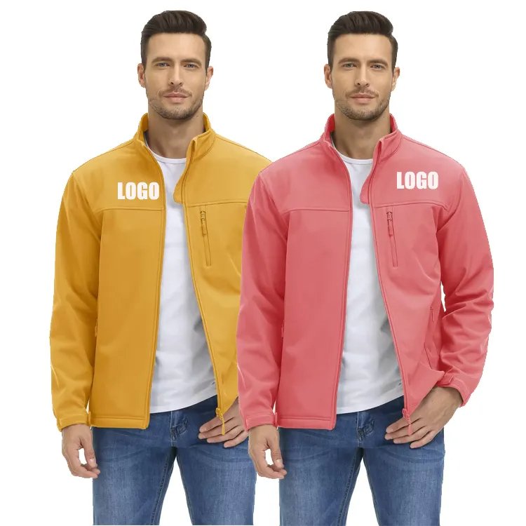 Windbreaker Custom Men's Lightweight Fleece Windproof Working Coat Soft Shell Waterproof Hiking Outdoor Jacket