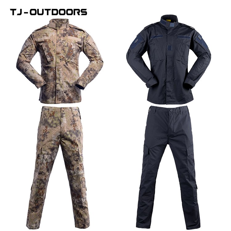 TJ High quality durable training camo uniform for men Hiking Safari suit for men quick dry camo