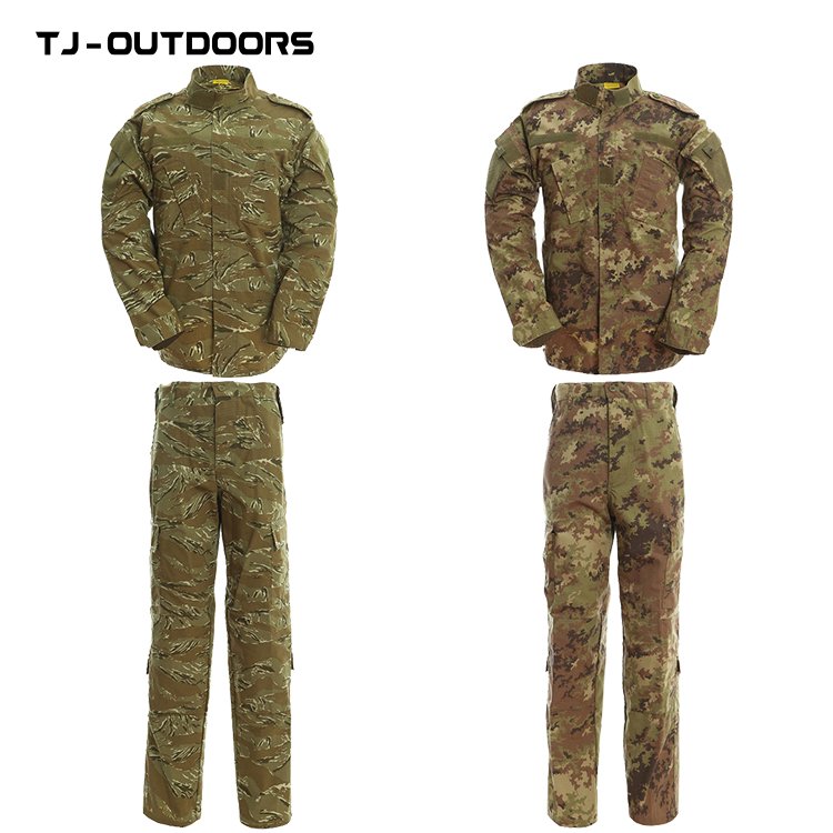 TJ High quality durable training camo uniform for men Hiking Safari suit for men quick dry camo