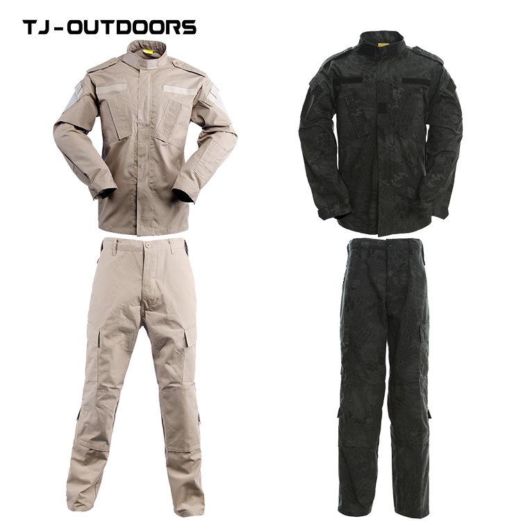 TJ High quality durable training camo uniform for men Hiking Safari suit for men quick dry camo