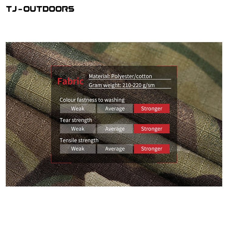 TJ High quality durable training camo uniform for men Hiking Safari suit for men quick dry camo