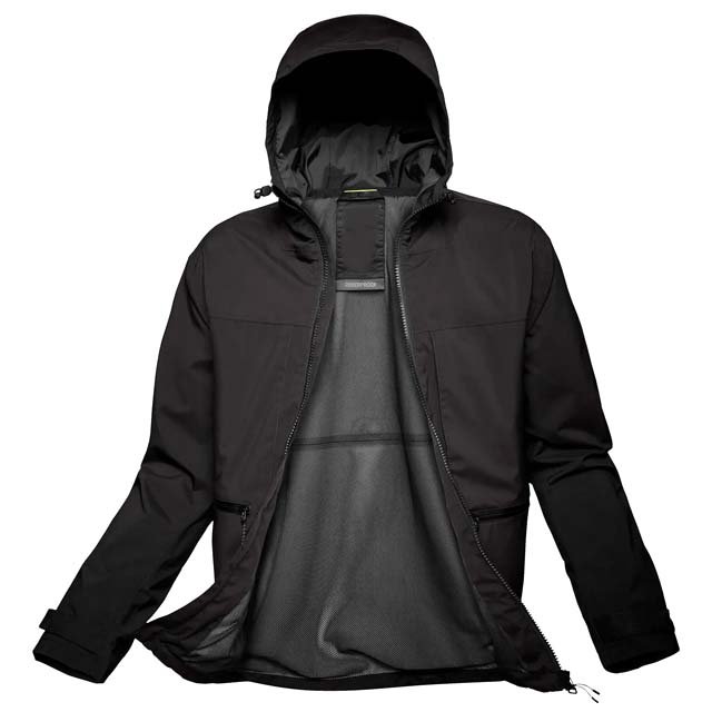 Men's Double Layer Waterproof Rain Jacket Neutral Hooded Jacket for Camping Hiking Coldproof Warm Sports Windproof Jacket Men's