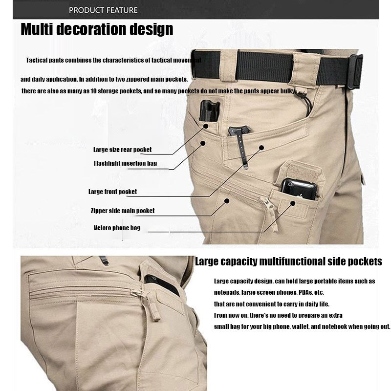 Men's Trousers Combat Uniform Work Outdoor Techwear Hiking Pantalons Casual Tactical Cargo Pants