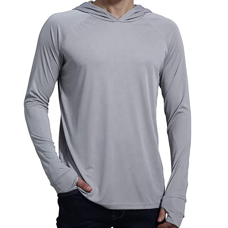 Wholesale Moisture Wicking Uv Blank Upf 50 Polyester Fishing Shirts Protection Quick Drying Mens Hoodie Fishing Clothes