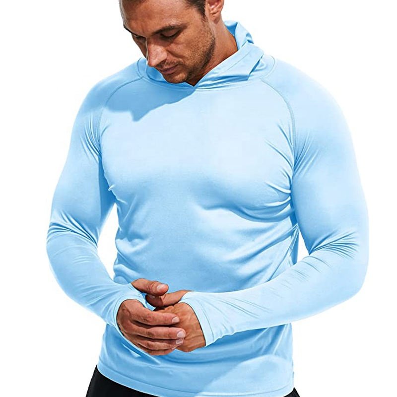 Wholesale Moisture Wicking Uv Blank Upf 50 Polyester Fishing Shirts Protection Quick Drying Mens Hoodie Fishing Clothes