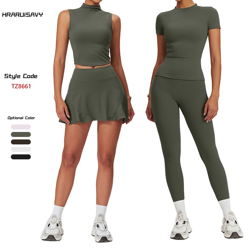 Wholesale Tight Fitness Clothing Women Yoga Suit Quick Dry Sport Suit Casual Gym Workout Yoga Set 4 Pcs