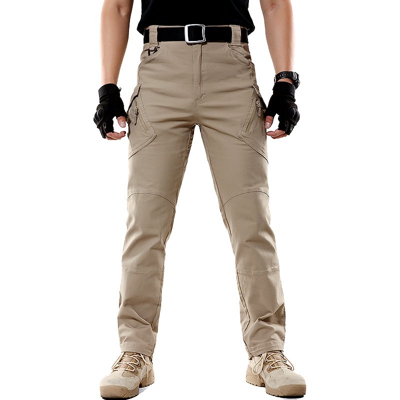 Men's Cotton Canvas Pant Elastic Fans Combat Outdoor Working Tactical Pants Trousers Hiking Hunting Worker Cargo Pants