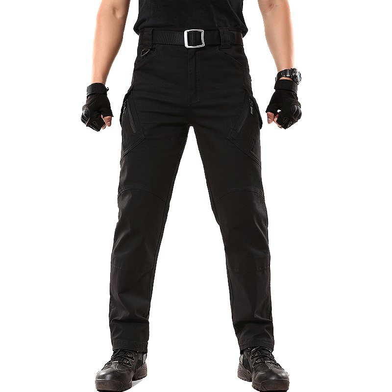 Men's Cotton Canvas Pant Elastic Fans Combat Outdoor Working Tactical Pants Trousers Hiking Hunting Worker Cargo Pants