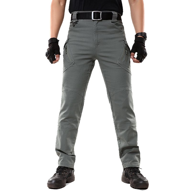 Men's Cotton Canvas Pant Elastic Fans Combat Outdoor Working Tactical Pants Trousers Hiking Hunting Worker Cargo Pants