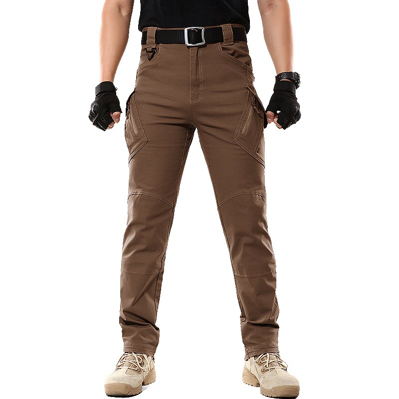 Men's Cotton Canvas Pant Elastic Fans Combat Outdoor Working Tactical Pants Trousers Hiking Hunting Worker Cargo Pants