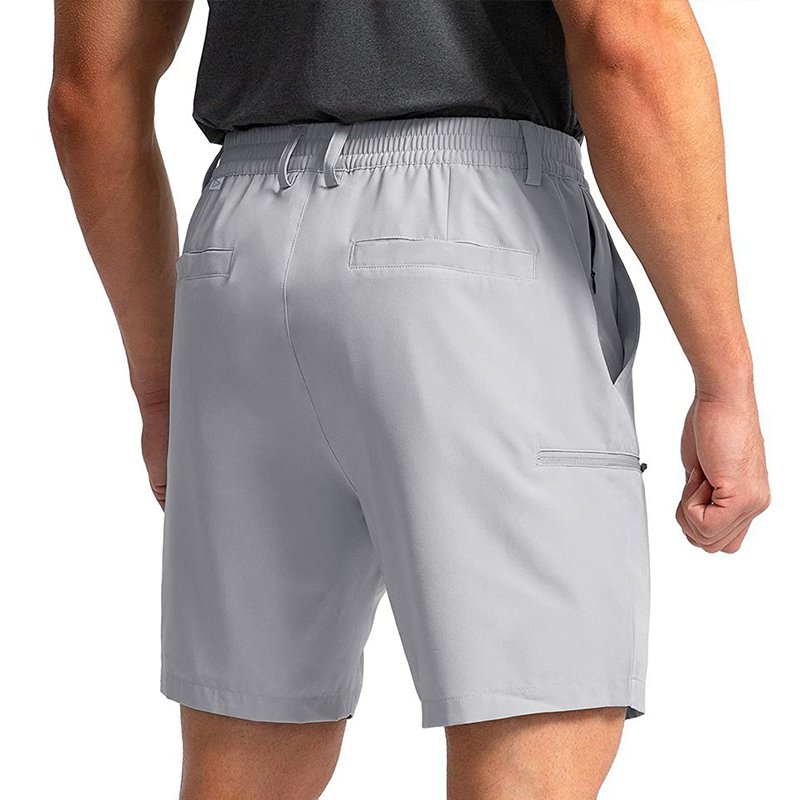 100% Polyester 6 pocket cargo shorts men half pants 5 inch elastic waist stretch hiking golf apparel shorts for men