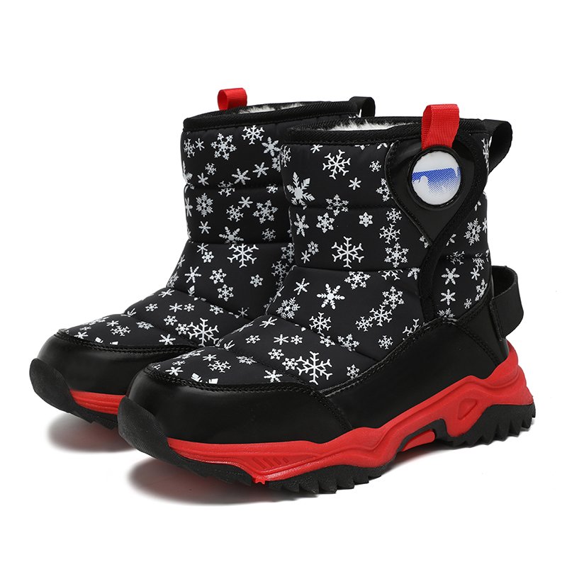 Children's snow boots Hiking shoes outdoor non-slip shoes Winter cotton shoes plus fleece thickened boots Warm boots waterproof