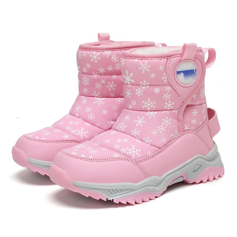 Children's snow boots Hiking shoes outdoor non-slip shoes Winter cotton shoes plus fleece thickened boots Warm boots waterproof