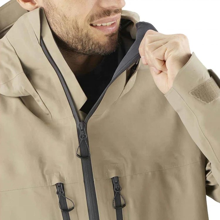 Custom Outdoor Waterproof Soft Shell Waterproof Hiking Jacket Men Mountain Breathable Hooded Jacket Windproof Rain Coat