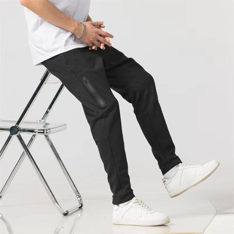 Wholesale Knitted Black Men's Jogging Pants Casual Cotton Outdoor Pants Customized Sweatpants Mens Pants